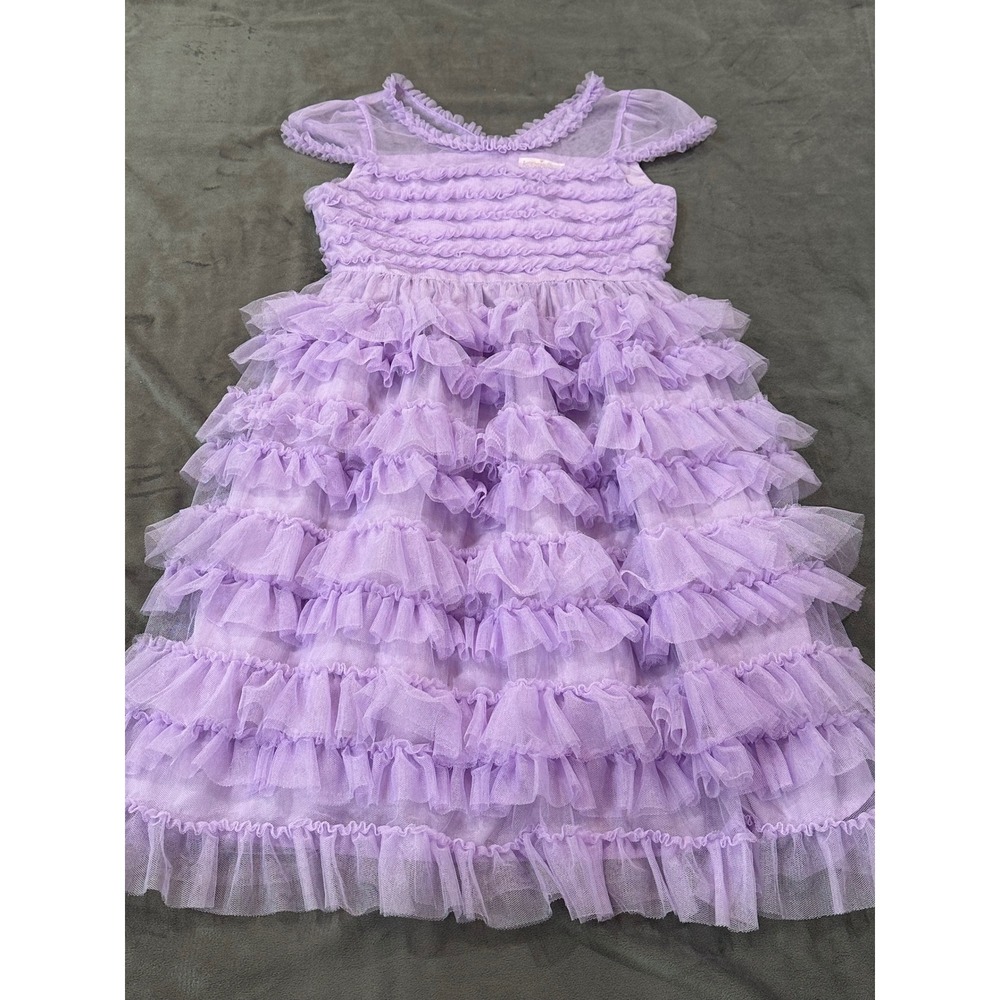 Kensie Girl Lavender Purple Tiered Ruffle Tulle Party Dress Girls Size 12